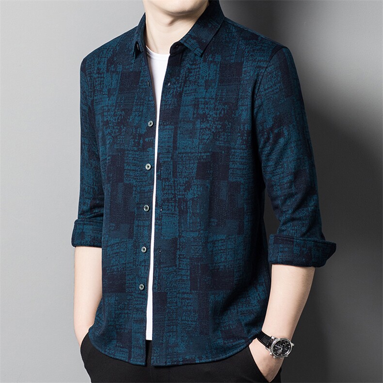 BB15717钱塘2020-2秋季新款男士长袖花衬衣休闲衬衫高品质P135图片