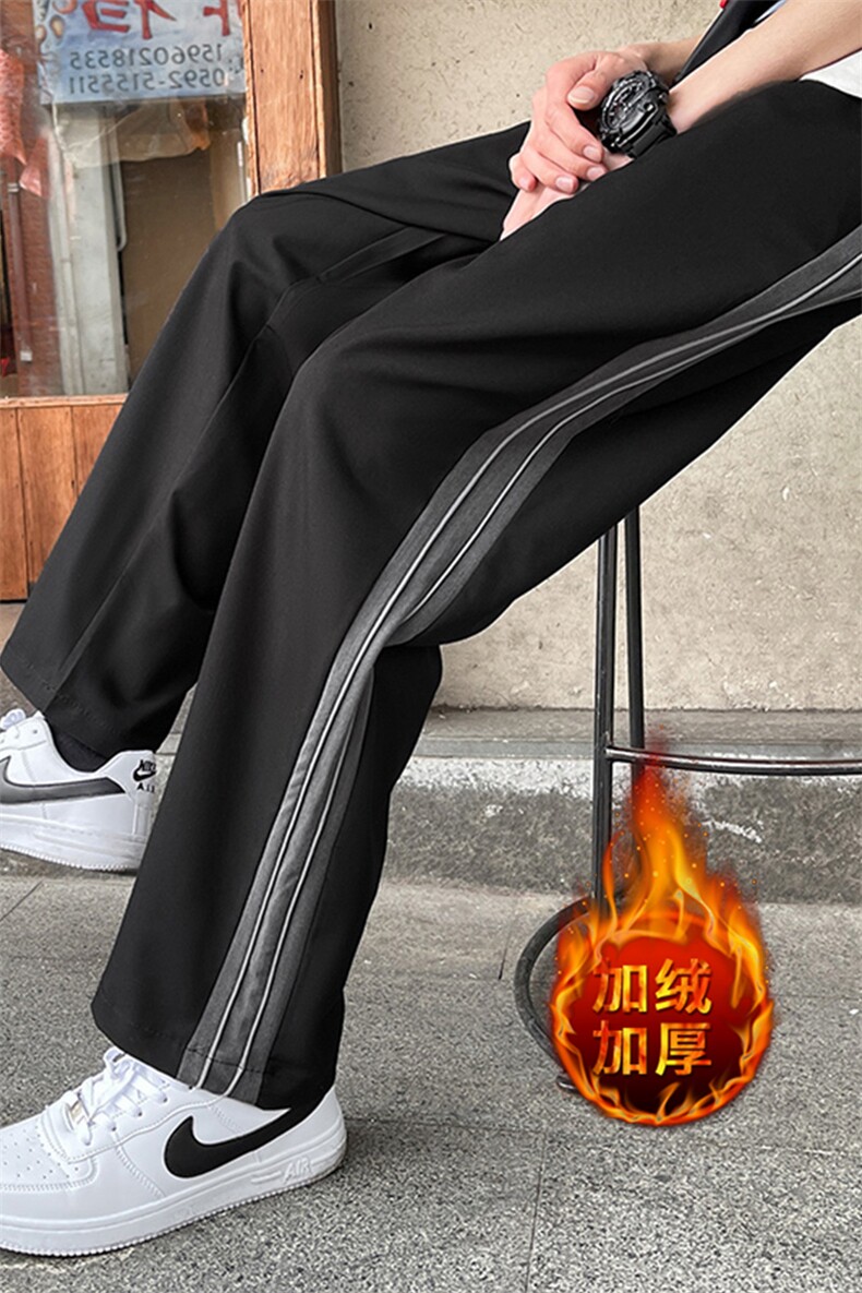 K404-P45加绒款P55冬季休闲裤男士西裤大码阔腿裤垂感直筒裤子,男装西裤,电商B280-1（原A049）