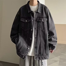男春秋季潮牌美式高街夹克男翻领痞帅宽松休闲褂子上衣服JKA98，男装夹克，星座516A