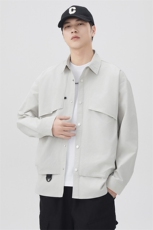 秋季纯色长袖工装衬衣男宽松落肩质感衬衫外套DSA157B-CS4501-P50，男装衬衫，电商A157B