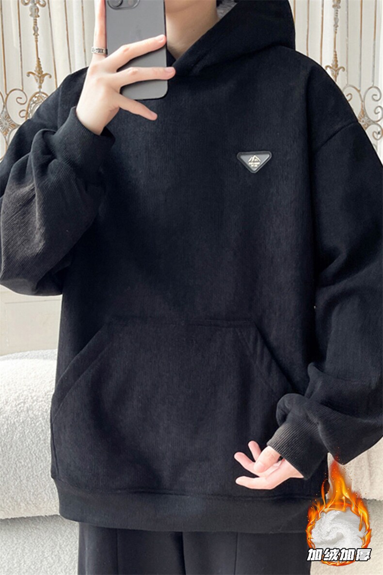 2024冬季新款旋律风车大码灯芯绒加绒卫衣M-5XHW24929-特P50,男装卫衣,电商A022