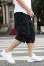M-7XL男士工装短裤宽松多口袋休闲中裤七分裤加肥加大码8802款，男装休闲裤，星座802