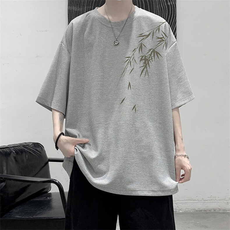 华夫格t恤男短袖男大码五分袖大皂风HT73382-P22,男装T恤,电商A040