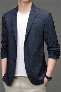 男士西服休闲西装外套男春秋单西秋季中年爸爸装2023新款单件上衣图片