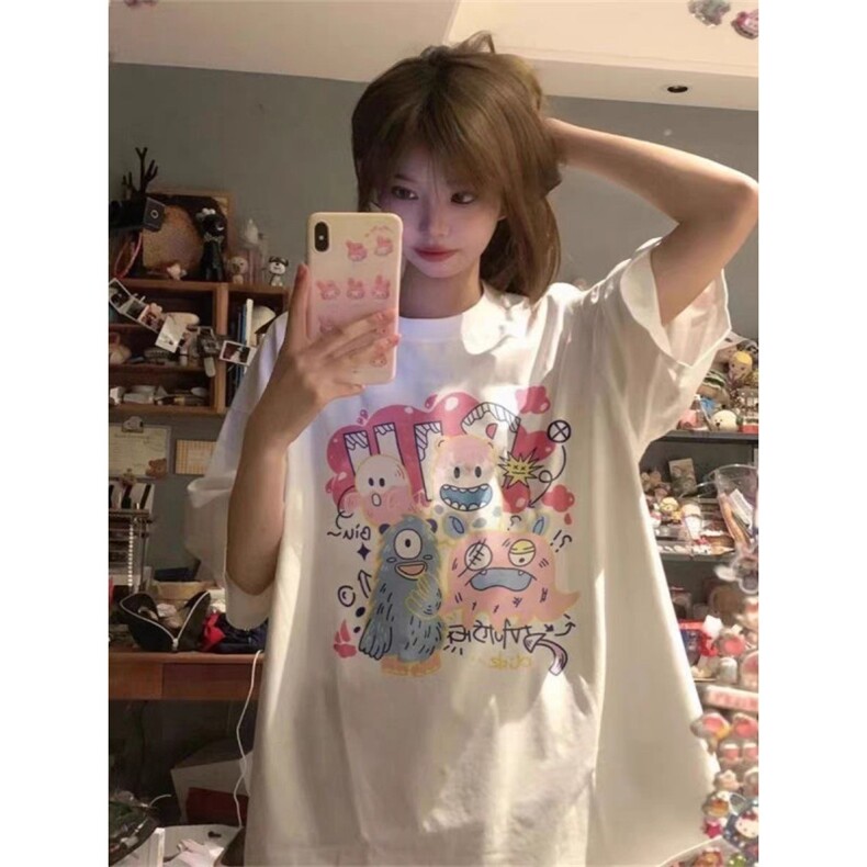 T0679-P25日系甜美卡通纯棉短袖夏季学院风女T恤，男装T恤，星座617A-2