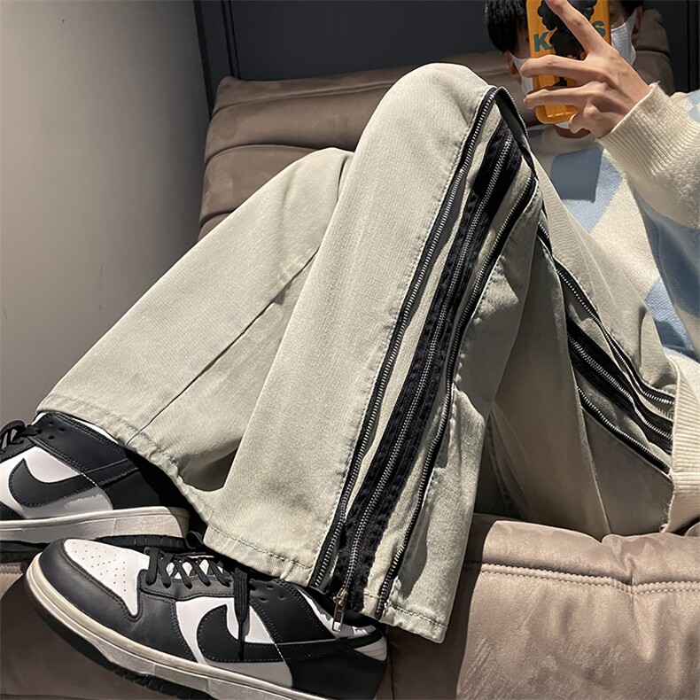可全开拉链牛仔裤B342-K7021-P65控88图片