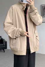 8XL-M美式复古棒球服外套男特大码潮牌双拉链立领夹克衫JK005P85，男装夹克，电商B312