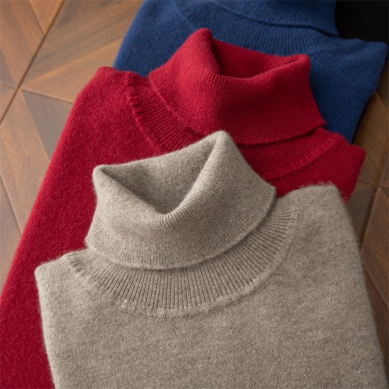 2024秋季新款半高领长袖纯色休闲套头衫，男装羊绒套衫，米亚康羊绒