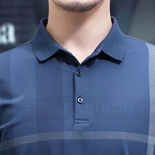 商务男装短袖t恤男翻领宽松透气男士休闲纯色polo衫百搭上衣P56，男装T恤，钱塘6003A(原)4033A