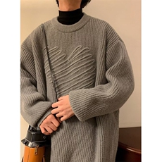 方块分割提花拼接毛衣通勤线衫休闲针织衫2025冬季品M7004，男装针织衫/毛衣，星座1116A（原606A-3）