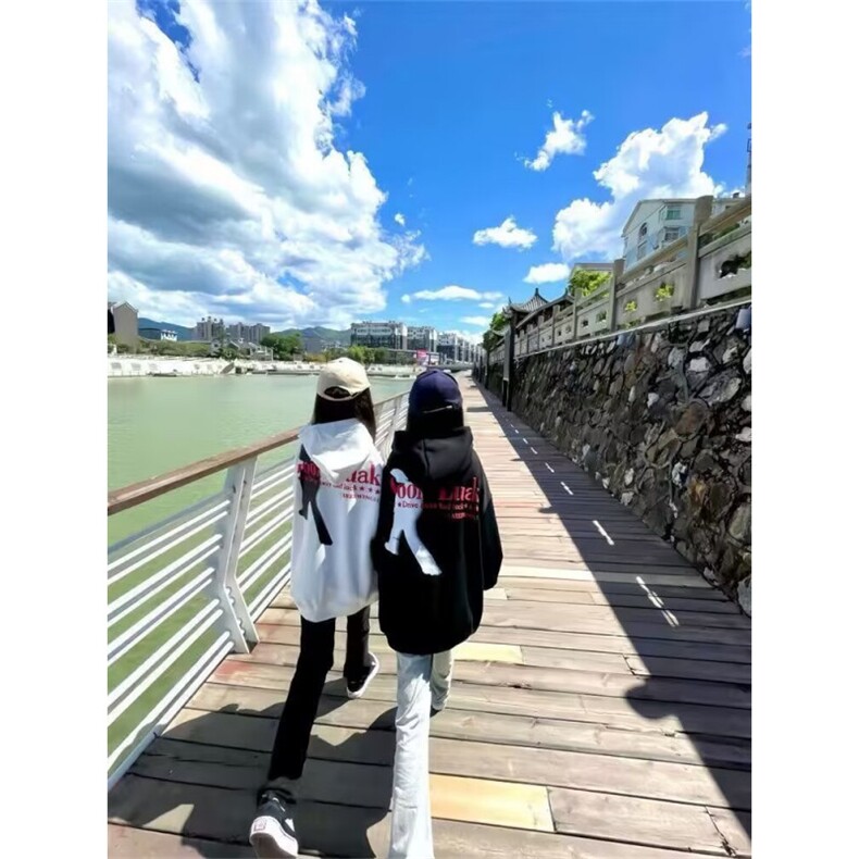 美式街头痞帅字母连帽卫衣男女ins宽松百搭休闲潮流上衣WB576-P45,男装卫衣,星座412-1