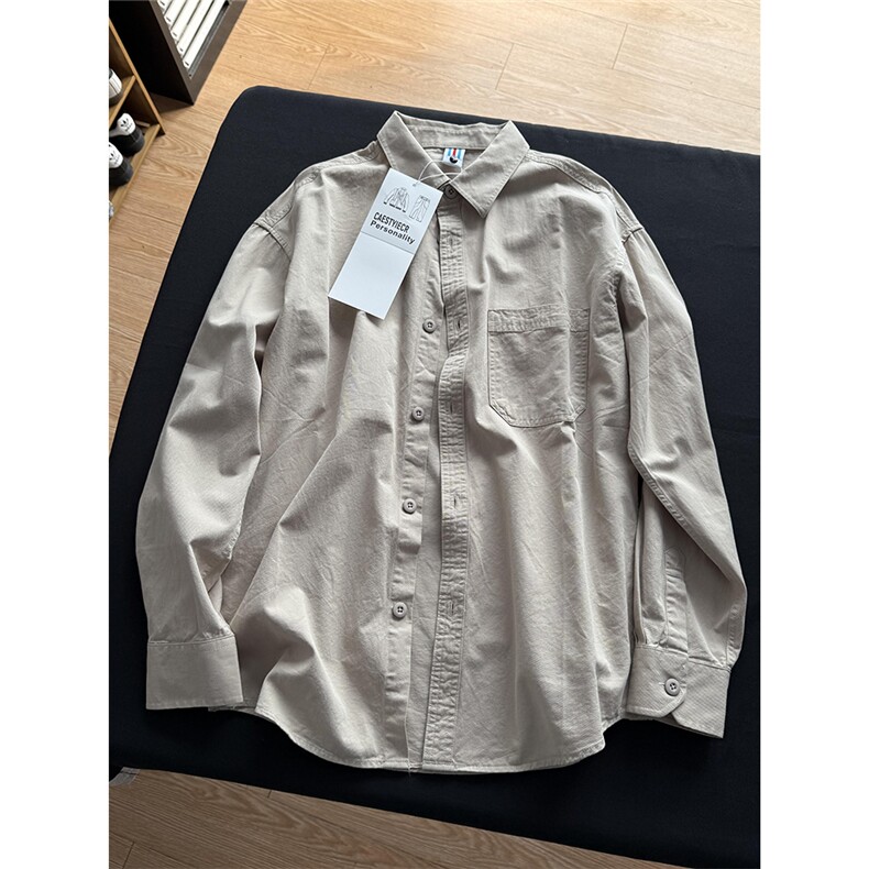 棉纯棉衬衫成衣水洗匠心工艺内里全埋夹男女宽松纯色衬衣，男装衬衫，星座301C-5