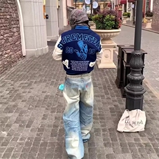 档口现货DM407-特批68新款美式宽松百搭学院风刺绣夹克，男装夹克，星座603-2