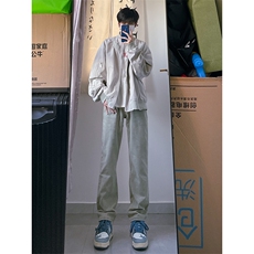 B221美式ins高街暗黑小众情侣毛巾绣直筒牛仔裤LK23021-P65控88，男装牛仔裤，电商B221