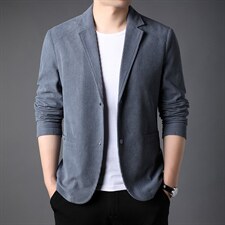 西服中年秋装新款商务休闲男装薄款宽松上衣士纯色免烫男士外套，男装西服，电商B212（原钱塘6029）
