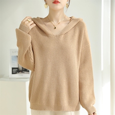 宽松慵懒~连帽白色针织衫女气质加厚纯色毛衣减龄2025秋冬新卫衣,女装针织衫/毛衣,特麦惠羊绒,清河羊绒市场 宽松慵懒~连帽白色针织衫女气质加厚纯色毛衣减龄2025秋冬新卫衣,女装针织衫/毛衣,特麦惠羊绒,清河羊绒市场