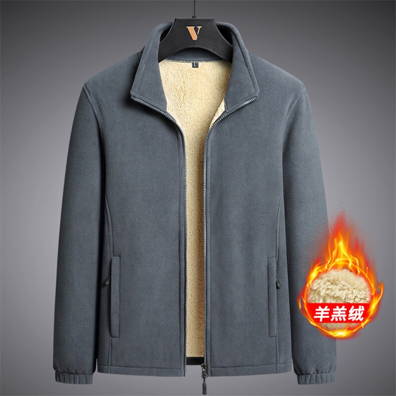 爆板摇粒绒夹克双面绒抓绒衣外套大码男装-加绒899-P55（M-8XL）,男装夹克,星座1105