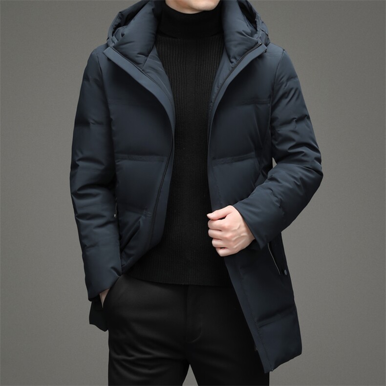 2023冬季新款中长款羽绒服爸爸装加厚连帽纯色外套DFLDY1013-P315,男装羽绒服,电商B212（原钱塘6029）
