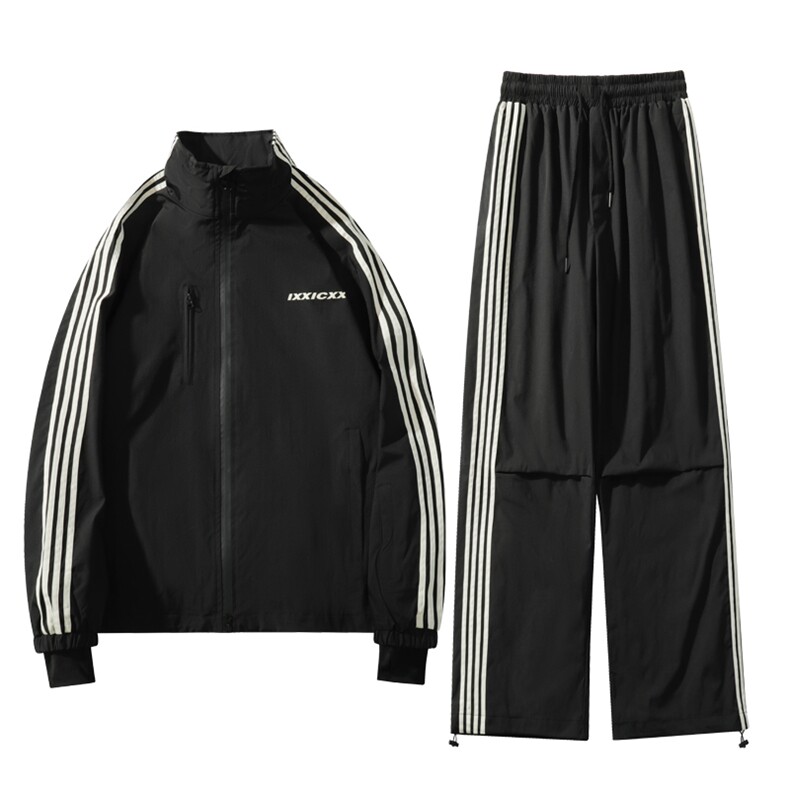 户外防水拼接条纹俩件套登山服男女滑雪服套装TZ031-P235控338,男装休闲套装,电商A001