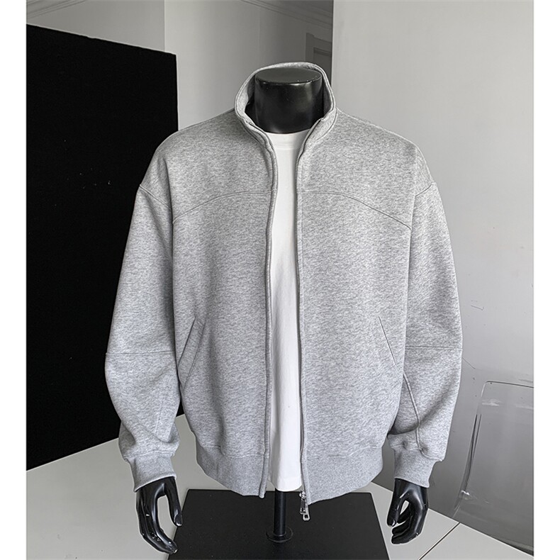 重磅boxy短款全棉450克开衫双拉链卫衣立领外套男RH5321-P55,女装短外套,星座610B-1