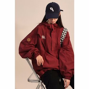 短外套气质新款流行原宿潮流女连帽直筒型拉链时尚慵懒百搭长袖图片