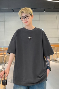 港风可拆卸四芒星多色短袖T恤男DT77783P16块特价：供抖音视频图片