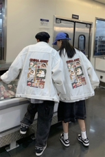 2025秋季港风大码不一样印花情侣牛仔夹克外套男JK562-P6588，男装夹克，星座912-1（原星座914-5）