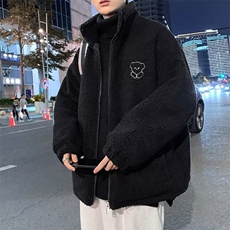 羊羔毛棉衣男冬季港风宽松百搭加厚情侣棉服外套潮棉袄WT273-P48，男装棉衣，星座1008-1