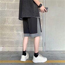 夏季五分短裤男港风宽松直筒休闲假两件休闲运动裤韩版DK633-p25，男装休闲裤，星座1008