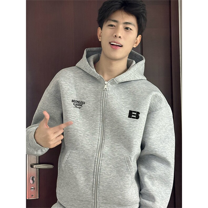 抖音得物高品质350克秋冬双头双拉链卫衣开衫外套AW7406,女装短外套,电商A443