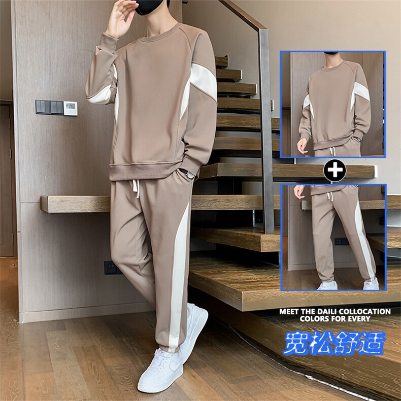 TK15-P70新款男生印花套装学生卫衣青少年上衣大童裤子整套,男装休闲套装,星座507A（原星座306B-2）