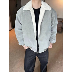 现货冬季美拉德毛领雾面PU皮棉服加绒加厚保暖百搭设计款情侣棉衣，男装棉衣，电商A443