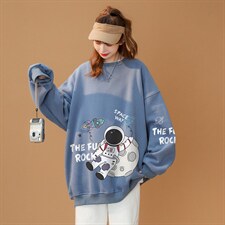 春装衔接新款百搭潮流韩版小众太空人宽松圆领卫衣W149P30控48，男装卫衣，A247A