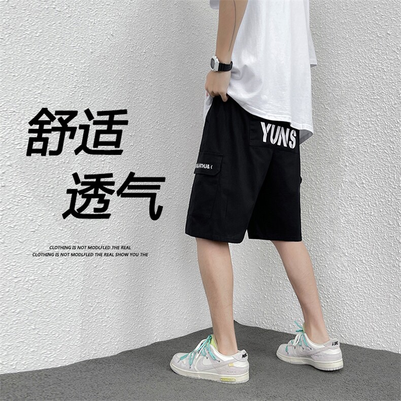 工装短裤男潮牌直筒坠感阔腿裤子男夏季韩版潮流休闲   K2540-P24图片