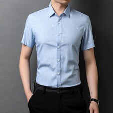 夏季2023新款短袖衬衫男士商务修身休闲上衣衬衣潮流，男装衬衫，电商B212（原钱塘6029）