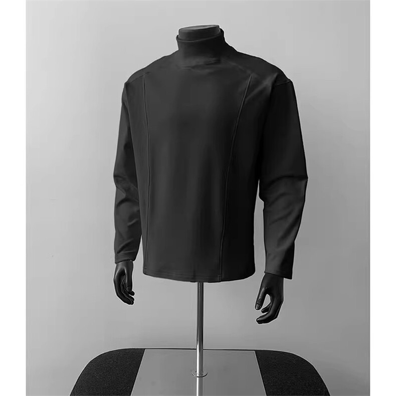 【003】宽德绒打底衫男拼接长袖T恤半高领内搭秋衣A079-T202-P29,男装T恤,电商A079