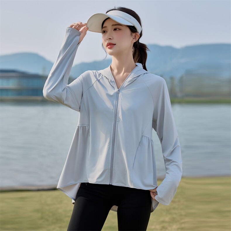 冰感透气连帽防晒衣女2025夏季新款UPF50+防紫外线薄款防晒服外套,女装防晒衣,悦祺