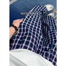 美式高街潮牌男女泡泡格子休闲裤直筒宽松慵懒显瘦阔腿休闲长裤子，男装休闲裤，电商A443