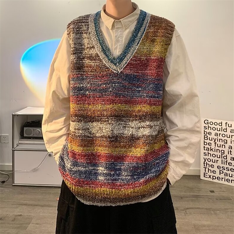 拼色美式休闲针织毛衣男秋冬潮牌高级感男士内搭打底衫上衣,男装针织衫/毛衣,星座716-4