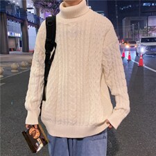 新款秋冬季高领毛衣纯色百搭港风情侣款加厚上衣毛衣EM319-P43，男装针织衫/毛衣，星座512-4