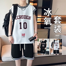 夏季背心短裤套装潮牌无袖t恤篮球运动两件套6173特P40控68，男装T恤，电商A309
