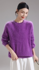 2025年秋季长袖单件通勤七针加厚圆领时尚百搭通勤简约休闲，女装羊毛衫，暮绒羊羊绒