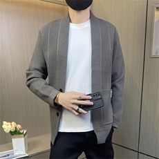 M3805-P65控88男士针织开衫春秋季外穿毛衣薄款线衫纯色披风外套，男装针织衫/毛衣，电商D310B