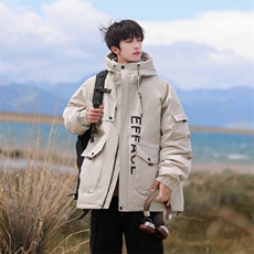 Y0308-P235冬季新款85%白鸭绒连帽工装羽绒服外套，男装羽绒服，星座109