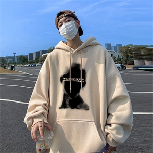 抖音得物供货可提供视频春装重磅美式宽松连帽卫衣DL2456