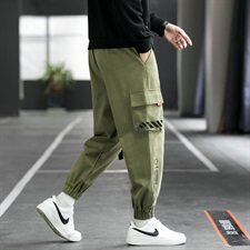 工装裤运动休闲裤男宽松纯棉九分裤韩版潮流潮牌韩版DS989T，男装休闲裤，电商A102