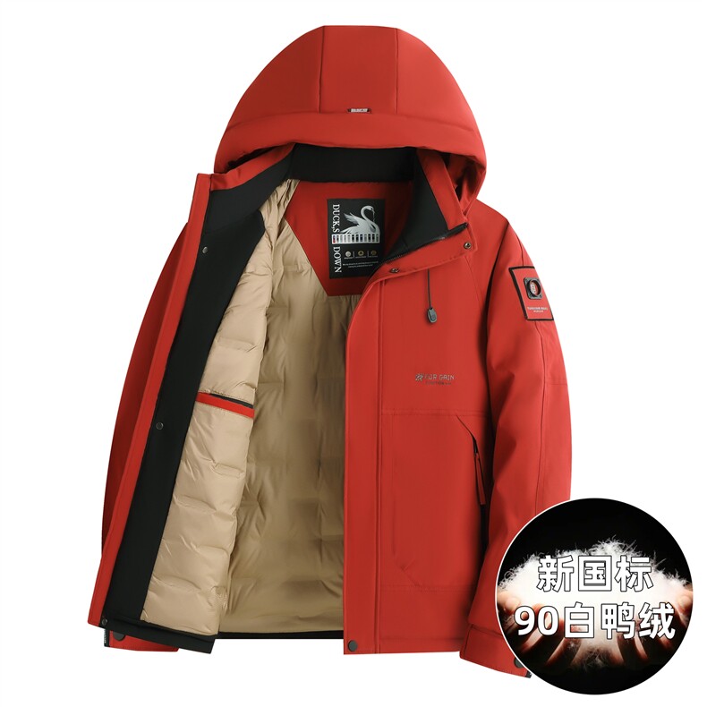 2025高品质连帽羽绒服外套男滑雪服登山服90绒新标,男装羽绒服,星座505-2（原电商A260-1)
