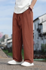 风亚麻透气休闲裤男士2025夏季新款休闲百搭直筒裤，男装休闲裤，电商A008