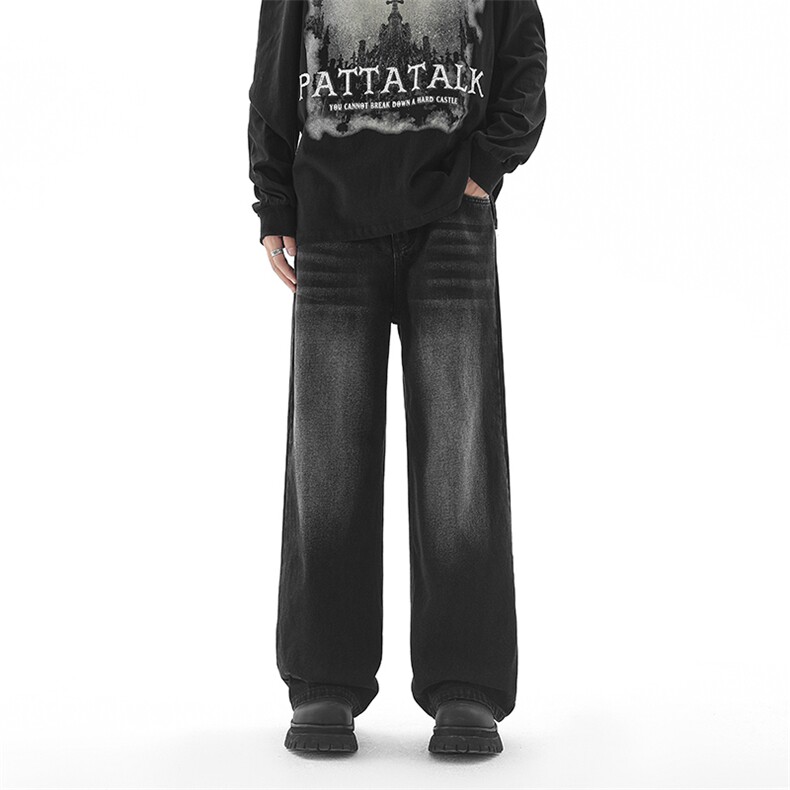 已出货宽松直筒牛仔裤男生长裤KD619-P45控68，男装牛仔裤，电商D312-1