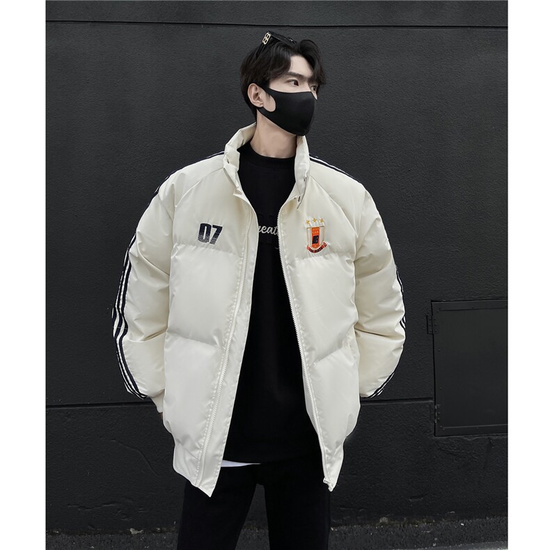 冬装新品港风织带棉服刺绣logo棉衣休闲加厚外套男G1105P118,男装棉衣,电商A339